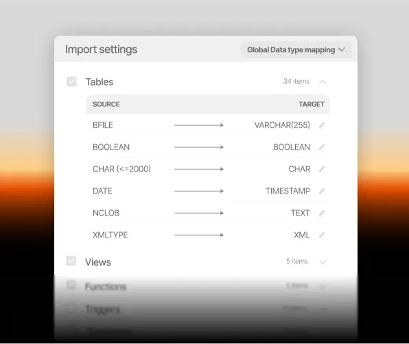 End-to-end migration management block