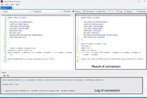 Express Converter Result