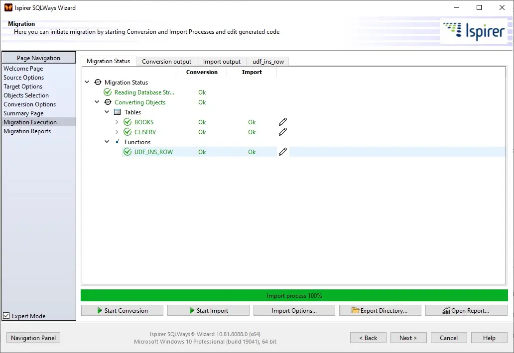 Migration execution