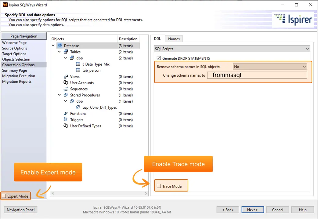 Conversion options 3