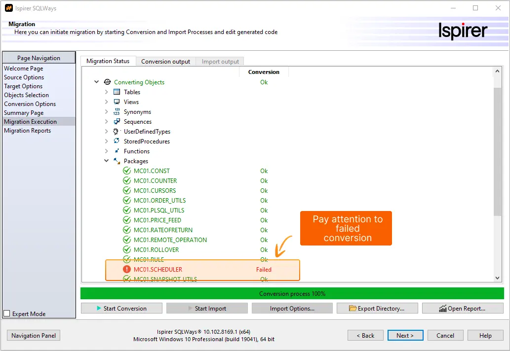 Oracle to Java Failed conversion