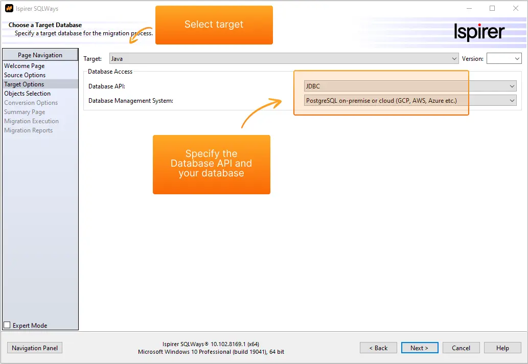 Oracle to Java Target