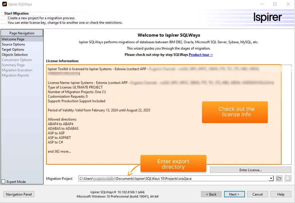 Oracle to Java Welcome page