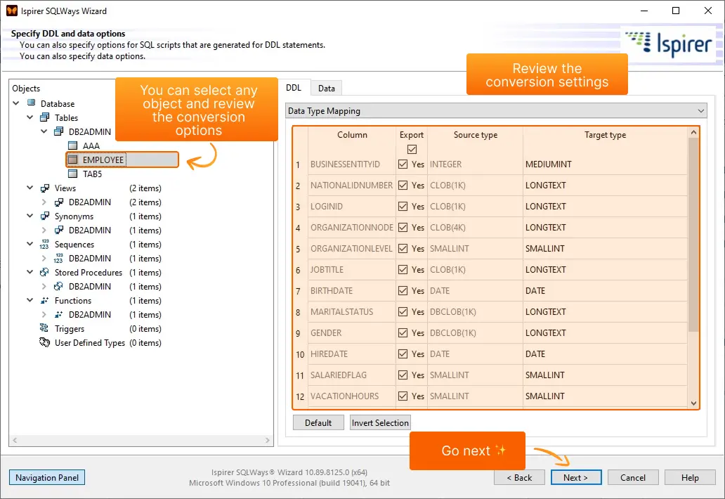 SQLWays Conversion Options