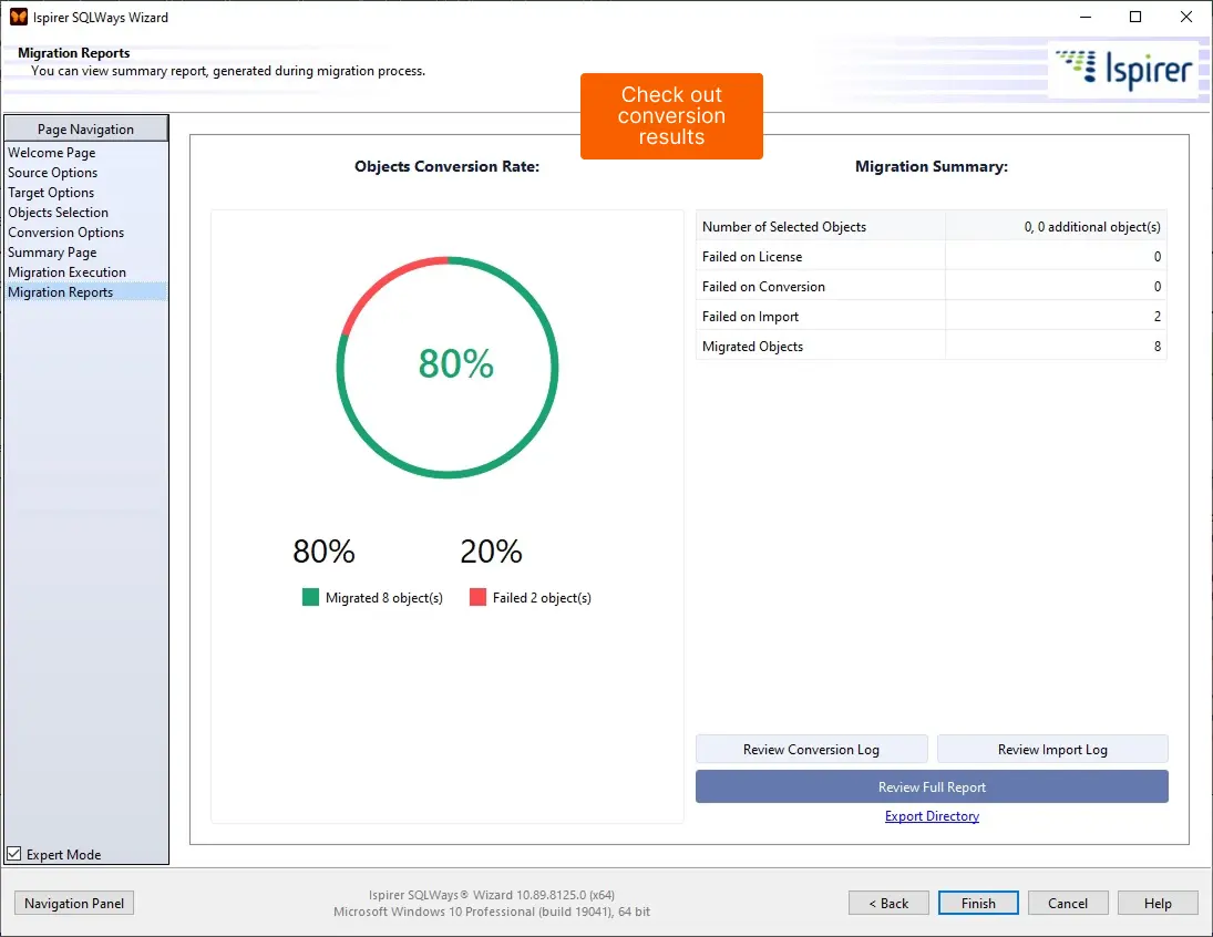 SQLWays Migration Report